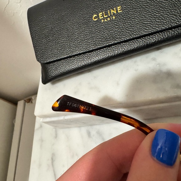 COPY - Celine TRIOMPHE METAL 01 SUNGLASSES IN METAL Gold Green Oval Sunglasses - Picture 8 of 9